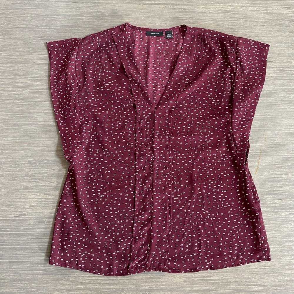 Halogen Blouse in Maroon Size M - Picture 4 of 8